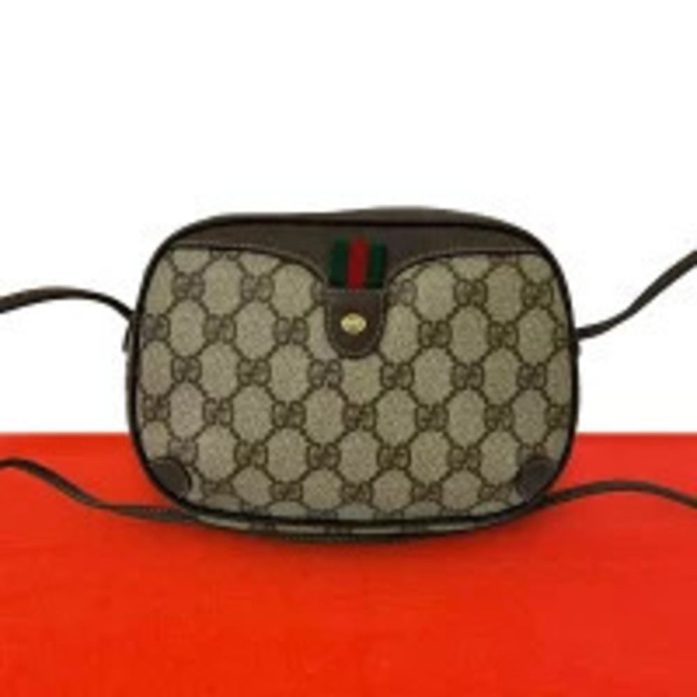 Gucci Sherry GG Leather Shoulder Bag Brown